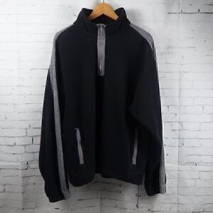 OUTDOOR URBAN TERRAIN BLACK & GREY FLEECE 1/4 ZIP PULLOVER JACKET SIZE LARGE